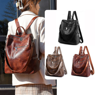 Nova Mochila Feminina De Couro PU De Grande Capacidade Mochila À Prova D'Água Mochila De …