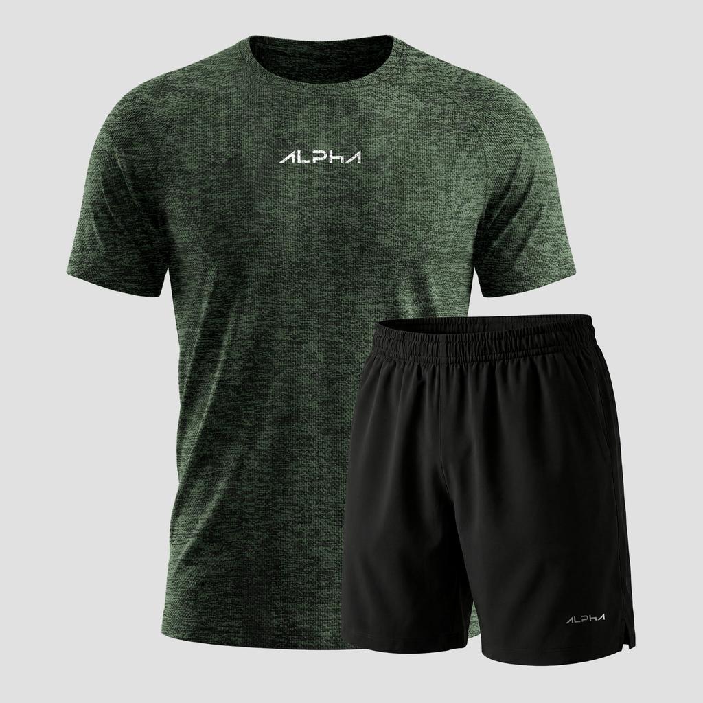 Kit Bermuda+Camiseta New Fluid Dry Fitness Academia Alpha Co em Oferta na Shopee