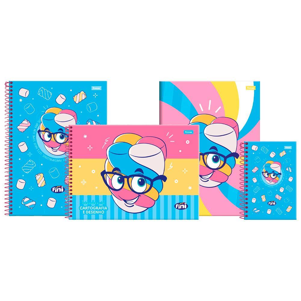 Kit Caderno 1 Mat Desenho  Brochurão Caderneta Fini C Foroni em Oferta na Shopee