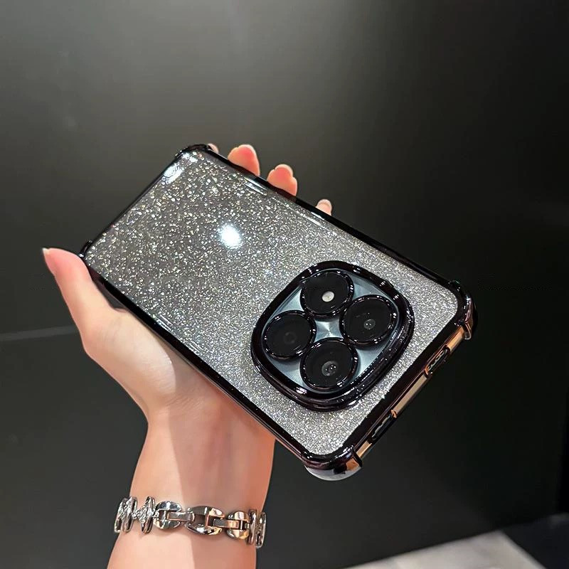 Capa Para Xiaomi Redmi Note15 Pro + Plus Note 15 5G 4G Chapeamento Glitter Invól