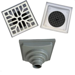 Ralo 15x15 Côncava Alumínio Multi Saídas Tela Plástica de 100MM Cinza