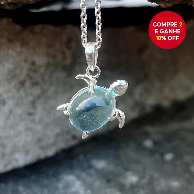 Bonito Colar Tartaruga Nadando Azul Transparente Pingente Unissex Festa Joias Presente em Oferta na Shopee