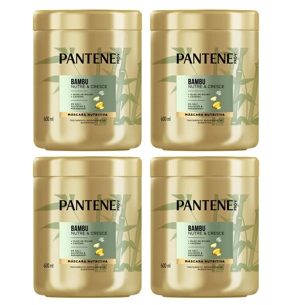Kit Máscara Capilar De Tratamento Pantene Bambu 600ml - 4 Unidades em Oferta na Shopee