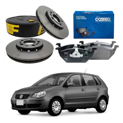 Kit Disco Pastilha Dianteiro Polo 1.6 2007 A 2011
