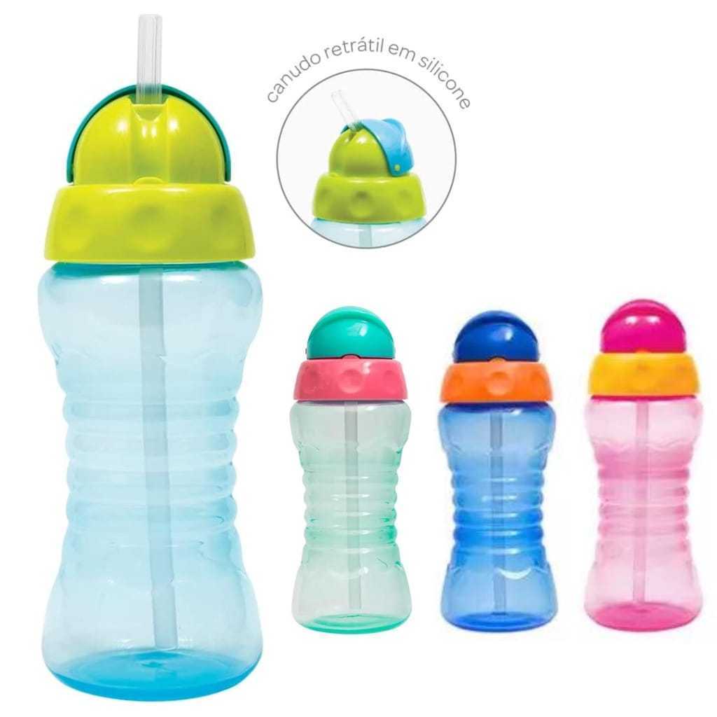 Garrafinha Infantil Com Canudo Silicone Fresh Buba Garrafa 300ml Garrafinha Agua Suco Buba Fresh
