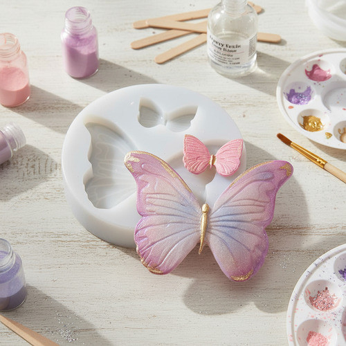 Molde De Silicone Borboletas 2 Tamanhos 2,5x4cm E 1,5 Molde Para Artesanato Confeitaria em Oferta na Shopee