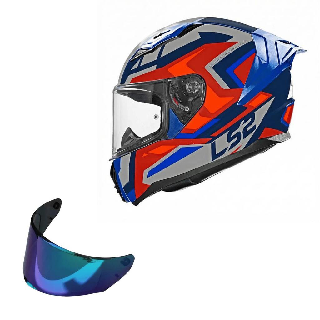 Capacete Ls2 FF810 Vigo Spinn Azul Fosco + Viseira Camaleao