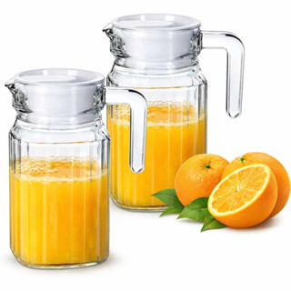 Kit 2 Jarra C/ Tampa 500ml Em vidro Transparente em Oferta na Shopee