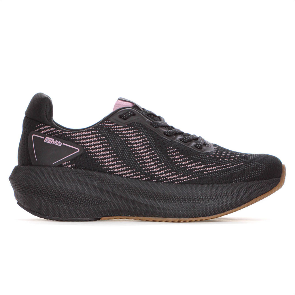Tênis Actvitta Gaspea Loc Pequin Preto e Rosa - Feminino