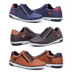 Kit 3 Pares Tênis Star Fox Masculino De Elastico Confortavel A5