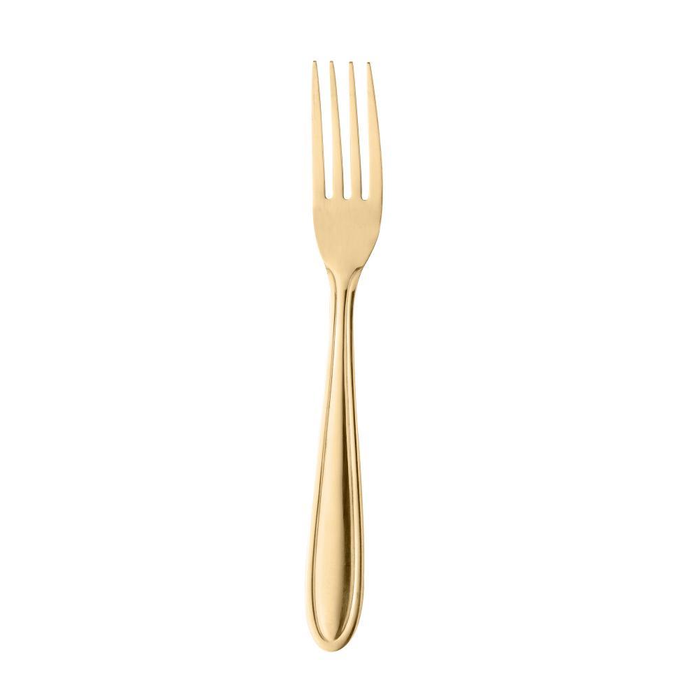 6 Garfos para Mesa Lyor Gastro Dourado de Aço Inox 19cm