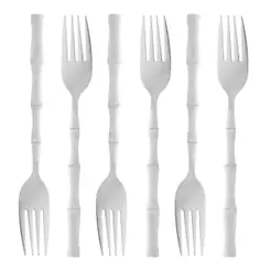 6 Garfos para Mesa Bambu Elegant de Aço Inox - Lyor