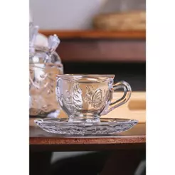 Xícara de Café com Pires Lyor New Butterfly com Fio de Ouro