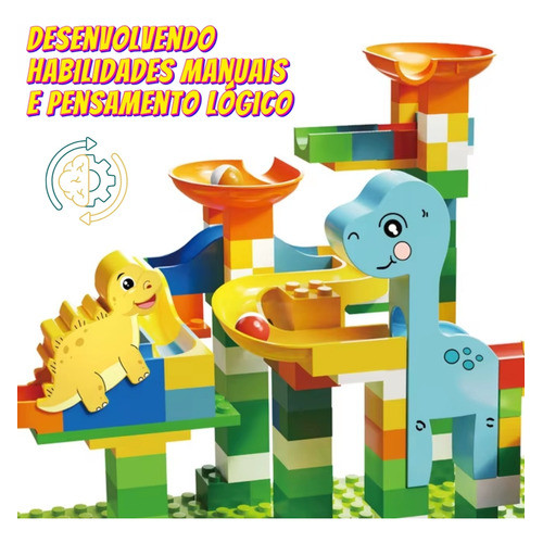 Blocos De Montar Pista Labirinto Dinossauro 260 Peças Dino 260 Dinossauros — imagem 2 de 2