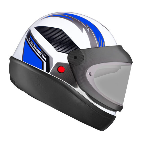 Capacete Moto Automático New Bolt Ebf Viseira Automática Branco Azul