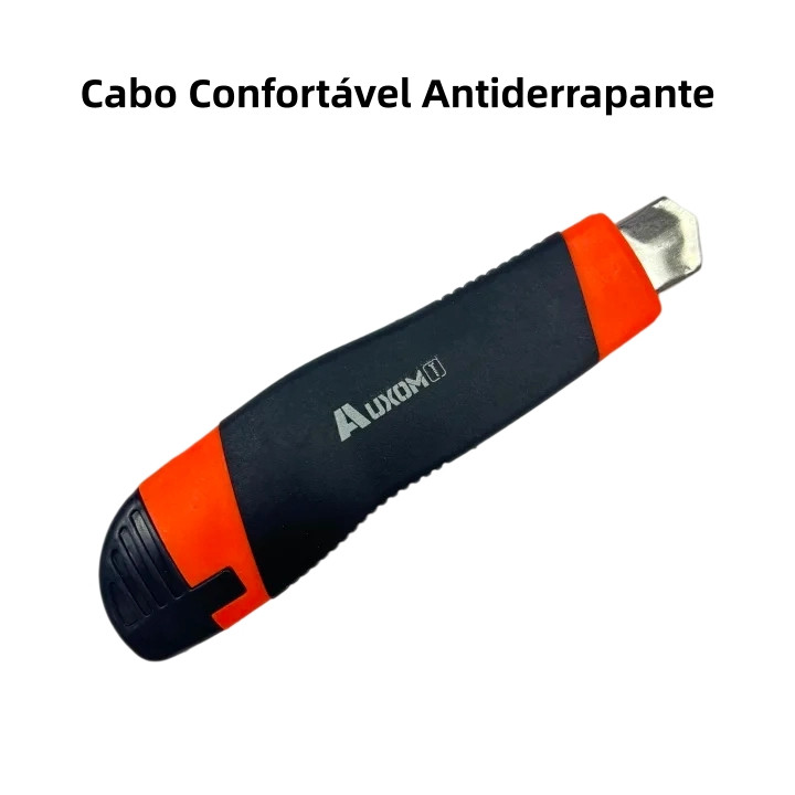 Estilete Profissional 18mm Auxom Emborrachado com Trava e Lâminas SK5 — imagem 2 de 2