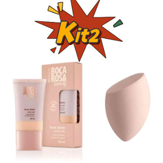 KIT Boca Rosa Base Líquida Matte Perfect By Payot + 1 PC esponjas (COR aleatório) em Oferta na Shopee