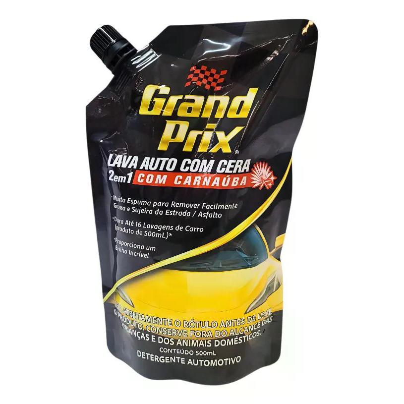 Lava auto com Cera 2 em 1  Grand Prix Shampoo 500ml em Oferta na Shopee