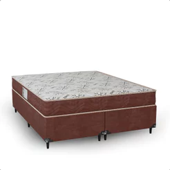 Cama Box Queen Bipartido + Colchão D33 One Face - Suede Marrom