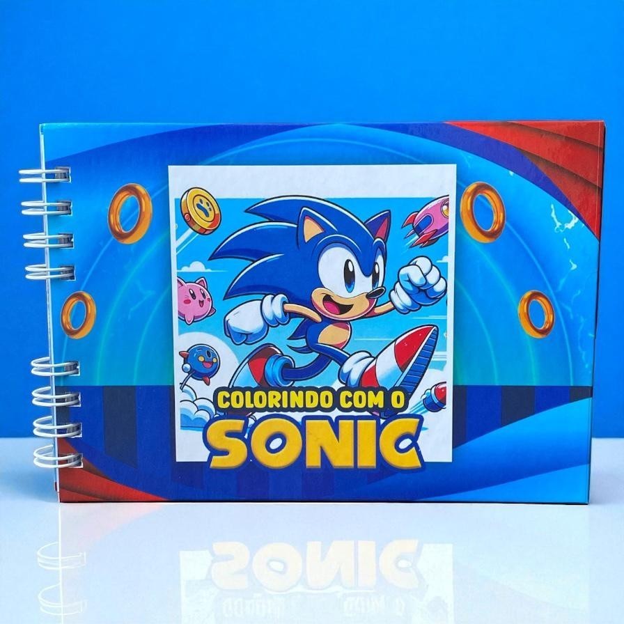 Livro De Colorir Sonic com 50 Folhas 180g Capa Dura ENVIO IMEDIATO em Oferta na Shopee
