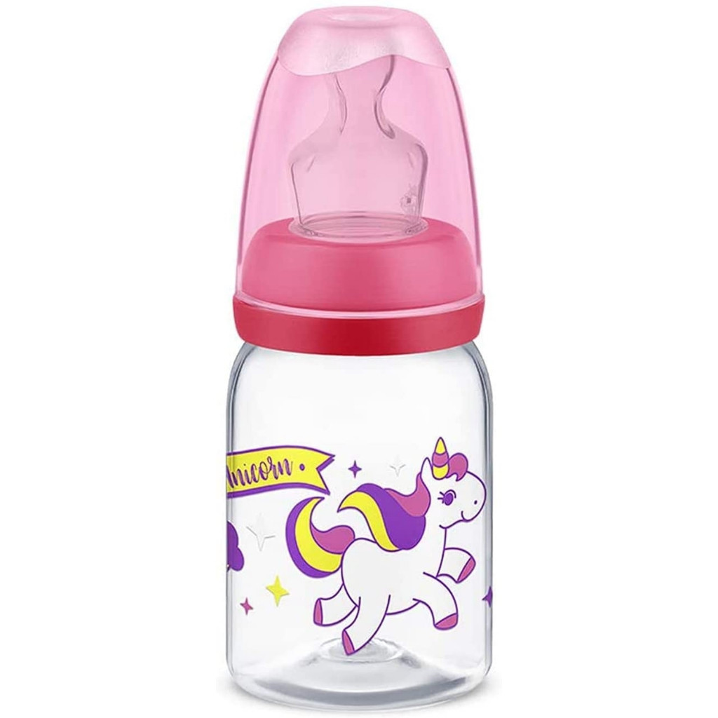 Mamadeira Lillo Divertida 120ml Bico Silicone – Azul/Rosa