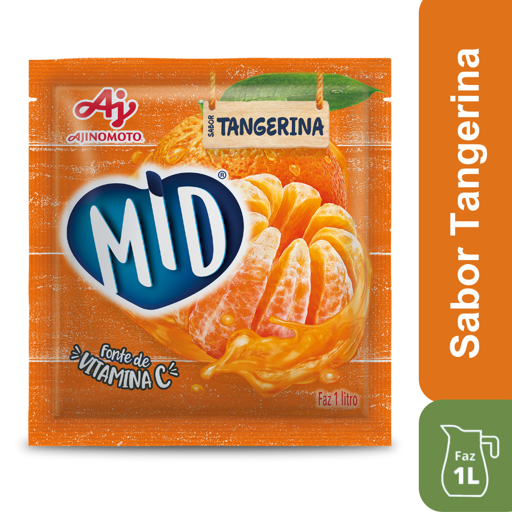 Kit Refresco em Pó MID® Sabor Tangerina Com 5 Unidades de 20g em Oferta na Shopee