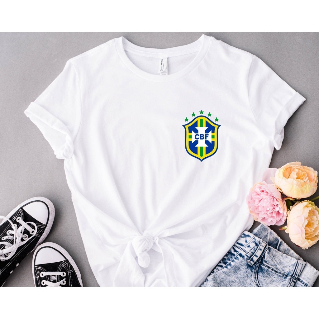 Camiseta Linda Blusa T-shirt Brasil, Copa do Mundo 100% Algodão