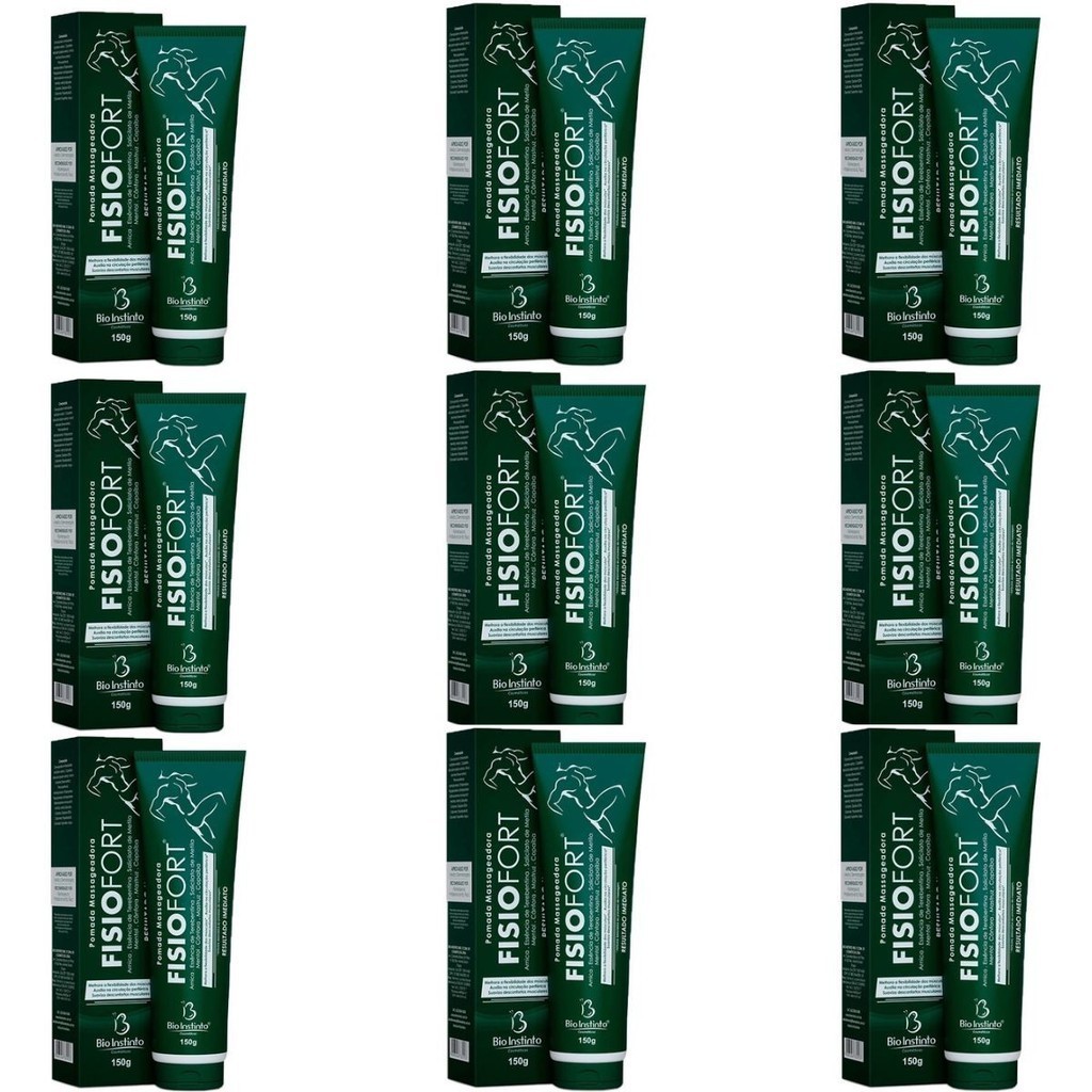 12 Pomada Fisiofort Massageadora Bio Instinto 150g - Bisnaga