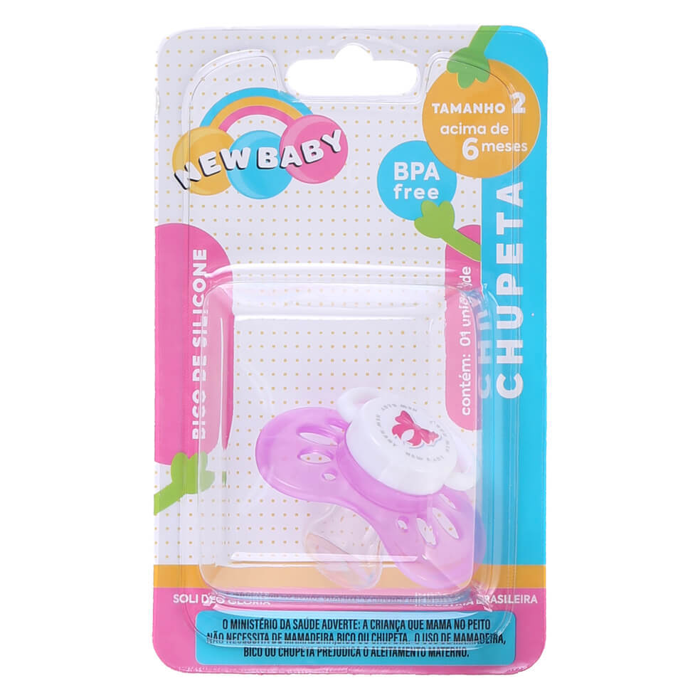 Chupeta New Baby Ventilada Silicone Assimétrico Fase 2