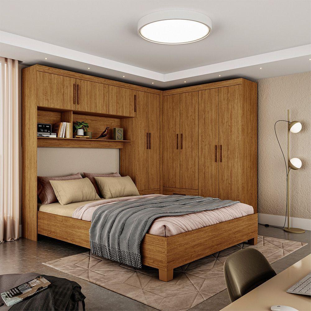 Guarda Roupa Casal Modulado-5 Portas com Cama Hercules