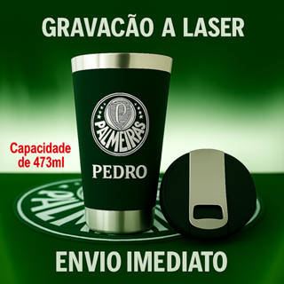 Copo Do Palmeiras personalizado Preto Térmico C/tampa E Abridor 473ml em Oferta na Shopee