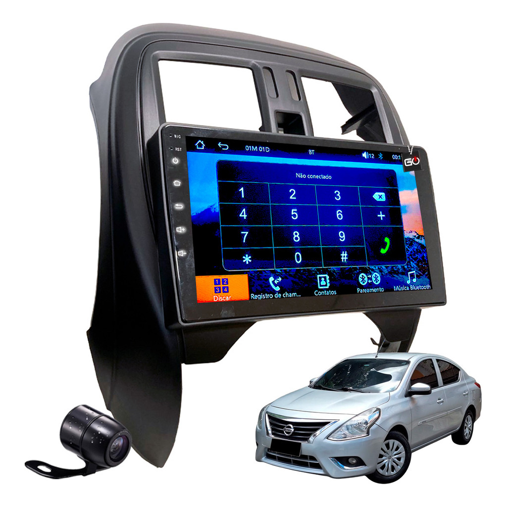 Multimidia Mp10 Versa 2015-2020 Carplay Tela 9pol Kit Pronto