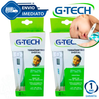 Kit C/2 Termômetro Clínico Digital Branco G-Tech Infantil e Adulto Rápido Th1027 Envio Imediato em Oferta na Shopee