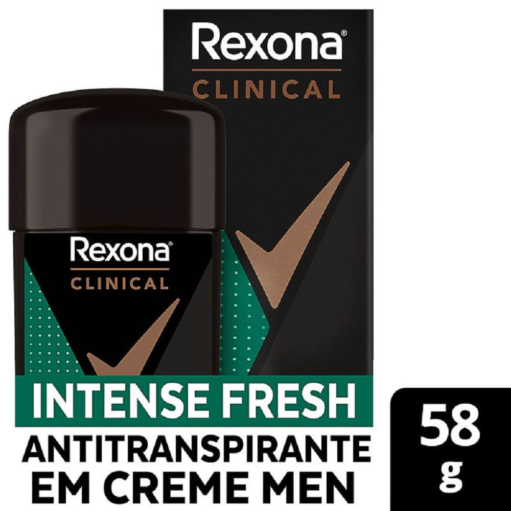 Desodorante Antitranspirante Rexona Clinical Creme Invisível Intense Fresh 58g