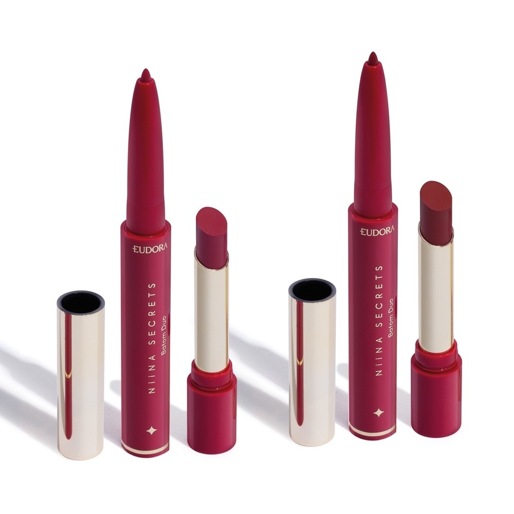 Combo Duo Perfect Match Niina Secrets: Batom Rosa 1,65g + Batom Marrom Malva 1,65g