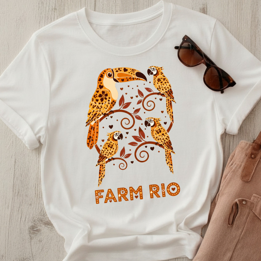 Blusa Tshirt Feminina Arara Onça camiseta brasileira Rio 100% algodão leve e confortável
