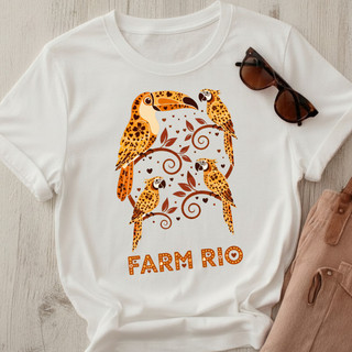 Blusa Tshirt Feminina Arara Onça camiseta brasileira Rio 100% algodão leve e confortável