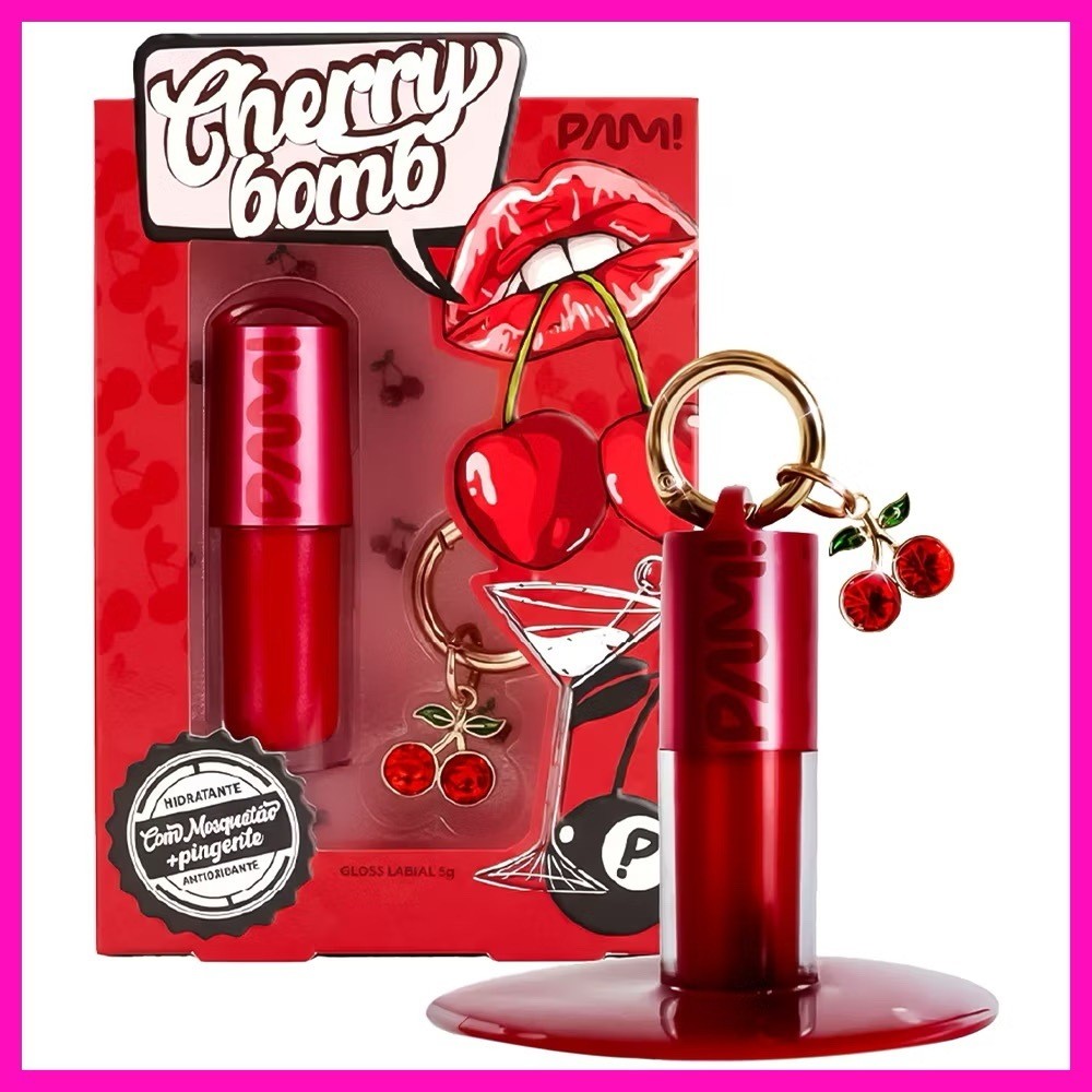 Pam By Pamella Gloss Labial Cherry Bomb 5g Entrega O Tom Na Medida Certa E Um Brilho Laqueado