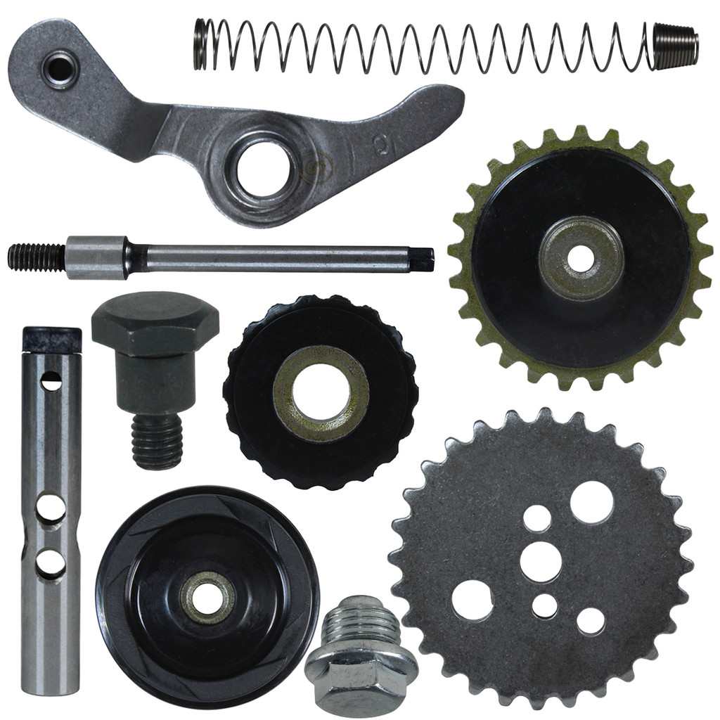 Kit tensor roldana coroa engrenagem corrrente de comando C100 Biz Dream Web100 Star Moby Sky Phoenix XY50 Pop100 11 peça