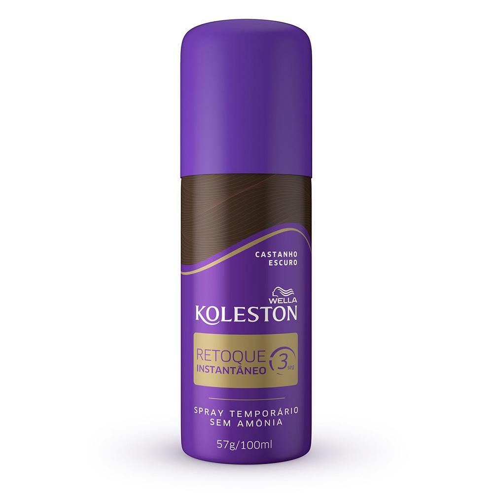 Retoque Instantâneo Koleston Spray Castanho Escuro 100ml em Oferta na Shopee