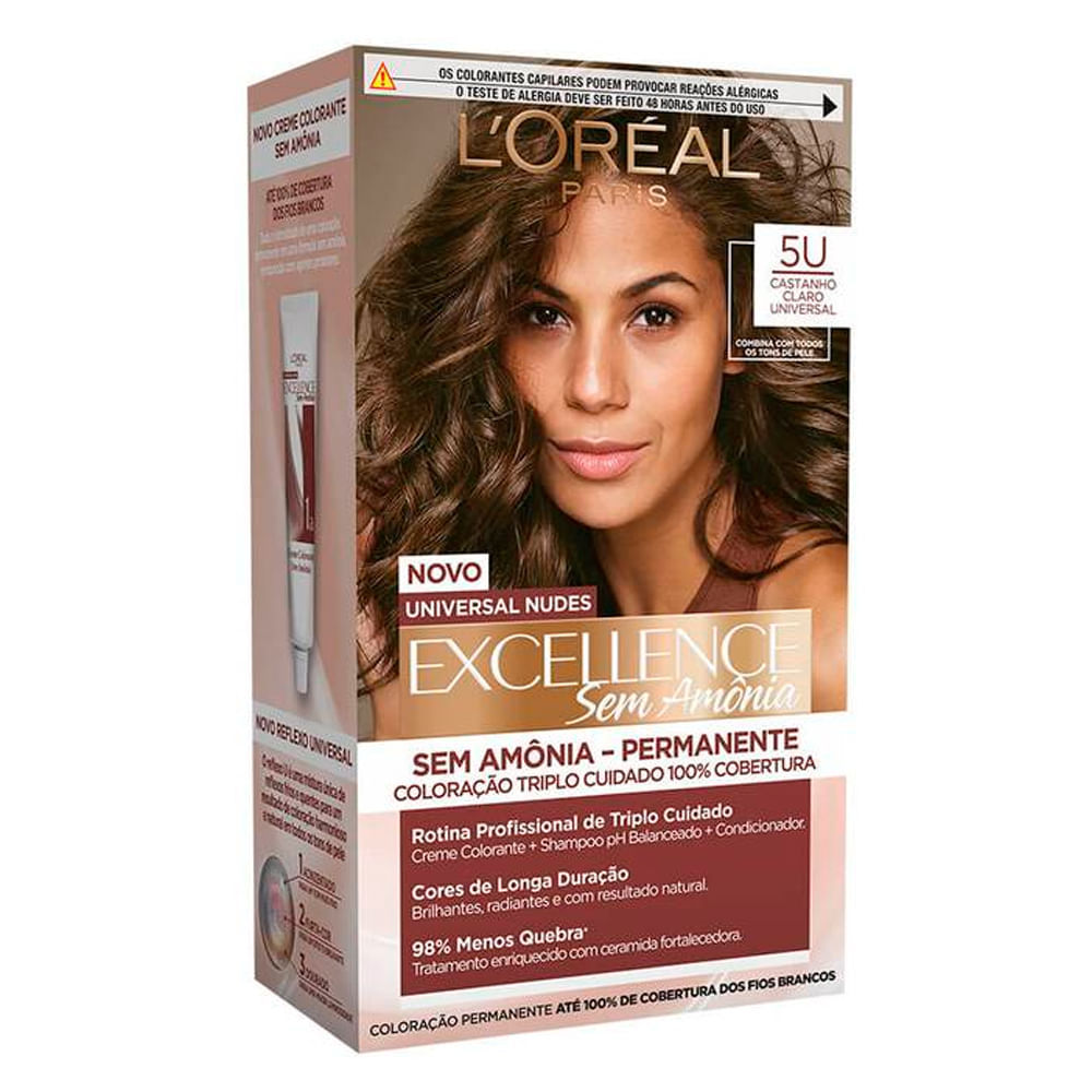 Tintura Excellence Universal Nudes Sem Amônia Castanho Claro Universal 5U em Oferta na Shopee
