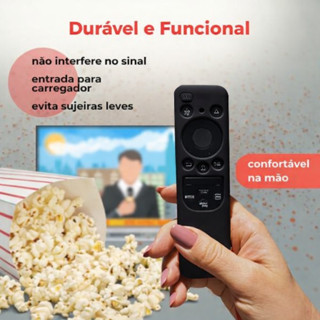Capinha Silicone Preta para Controle Remoto Samsung Smart TV com Alça de Segurança Capa em Oferta na Shopee