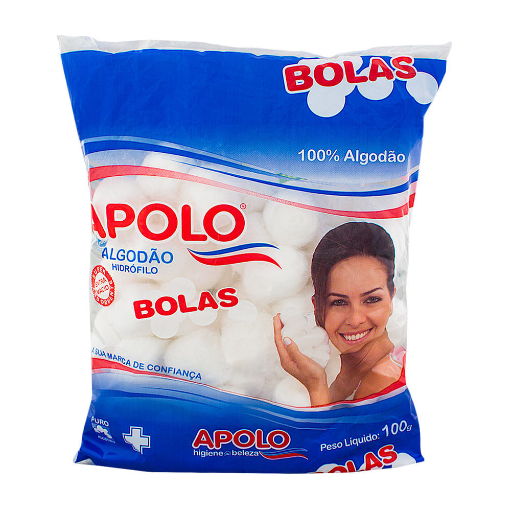 Algodão Apolo Bolas Hidrófilo com 100g em Oferta na Shopee