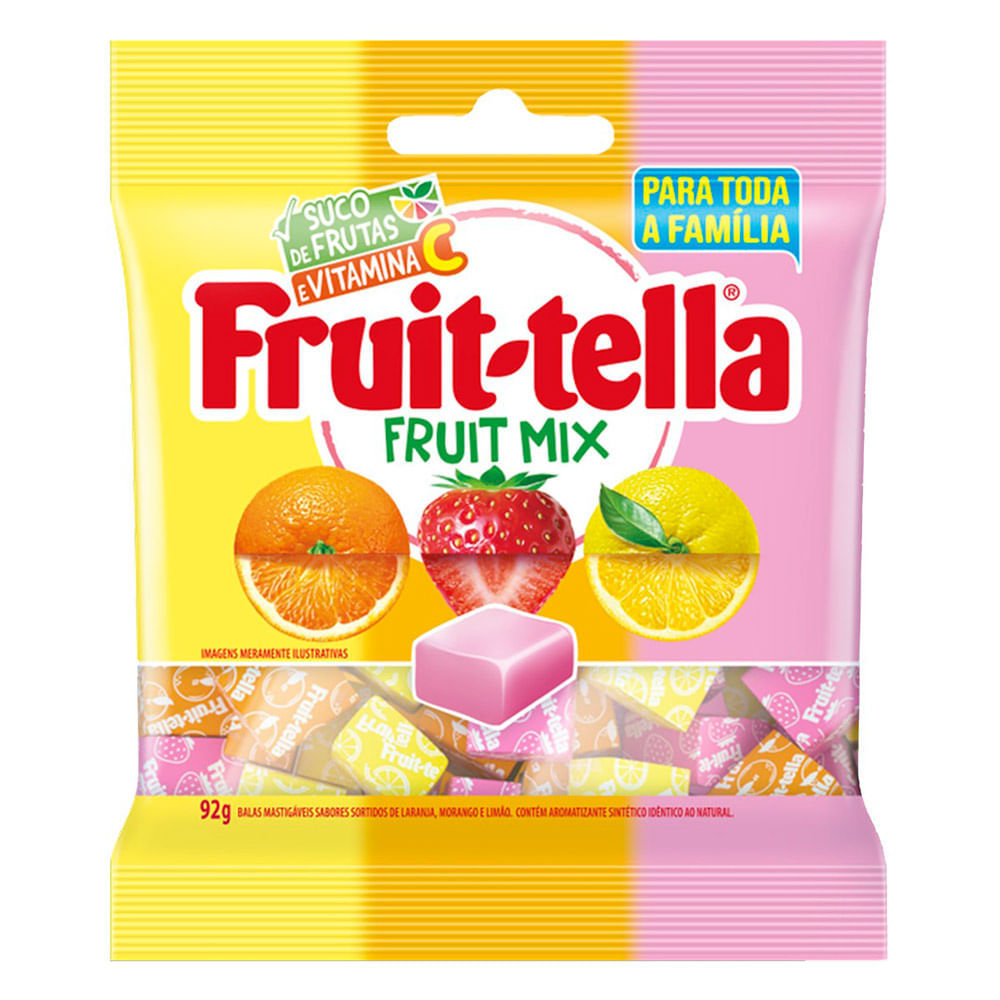 Bala Fruit-Tella Fruint Mix Suco de Fruta e Vitamina C 92g em Oferta na Shopee