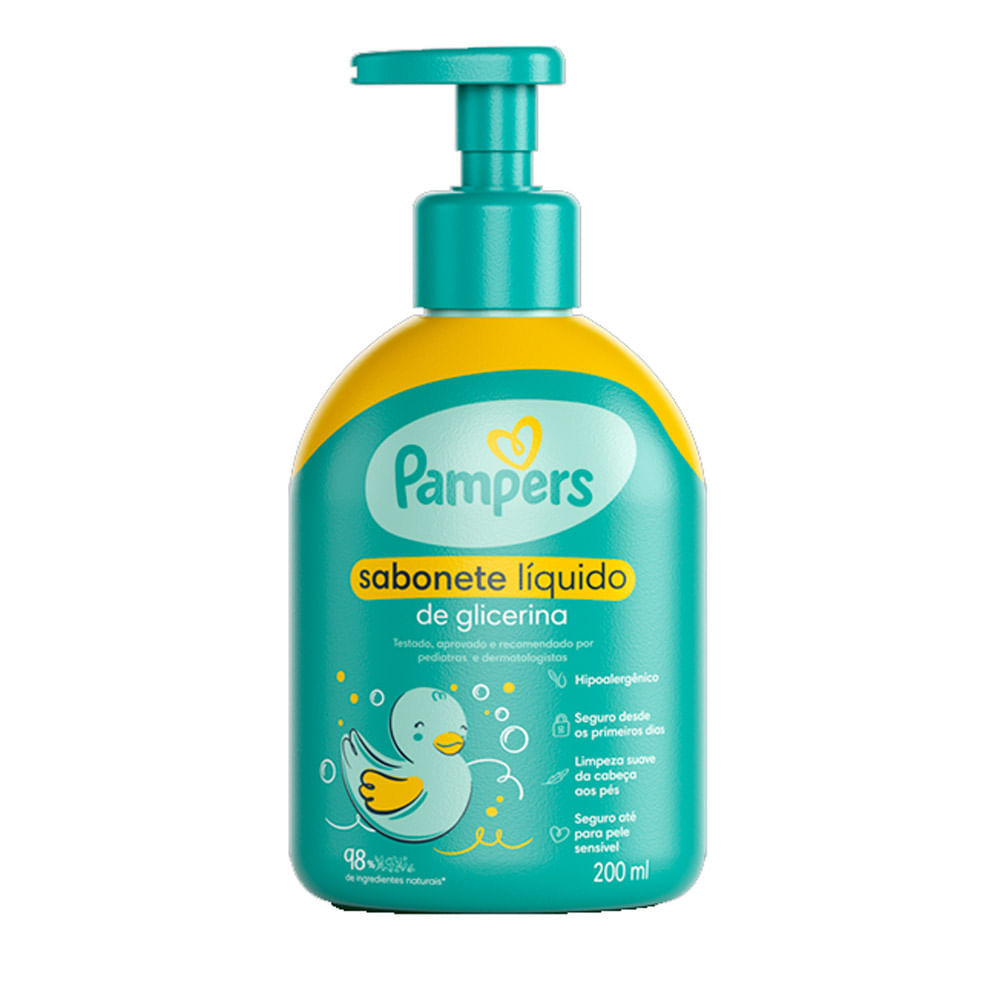 Sabonete Líquido de Glicerina Infantil Pampers 200ml em Oferta na Shopee
