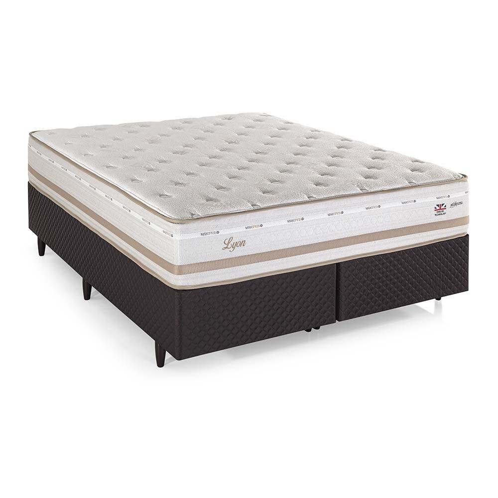 Cama Box Queen Lyon Herval, Molas Maxspring, 70x158x198 cm