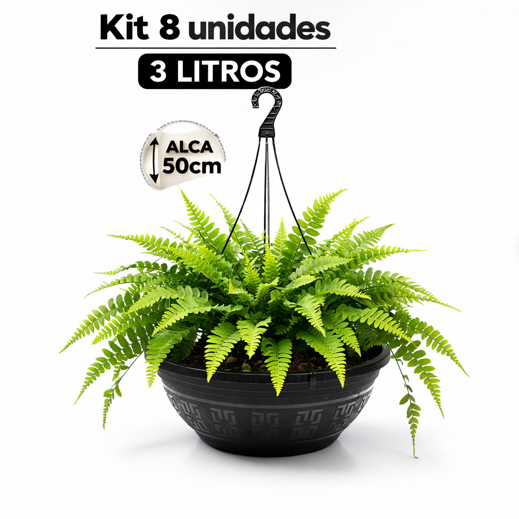 Kit 8 Vasos Cuia 3L com Alça 50cm – Resistentes para Jardim e Varanda