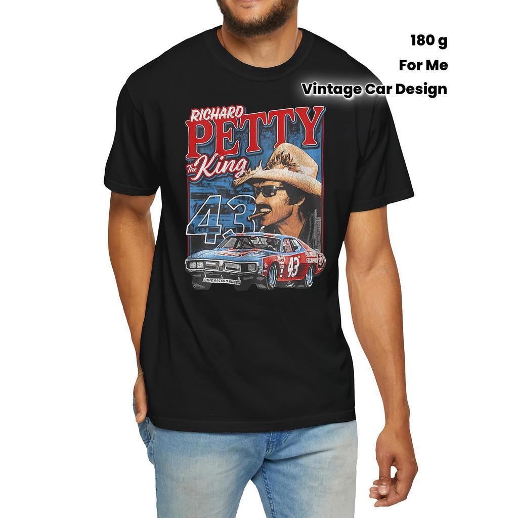 Camiseta Vintage de Corrida NASCAR Masculina - Richard Petty #43 Estilo Retro com Design do Rei da Pista e Carros 43a Ed
