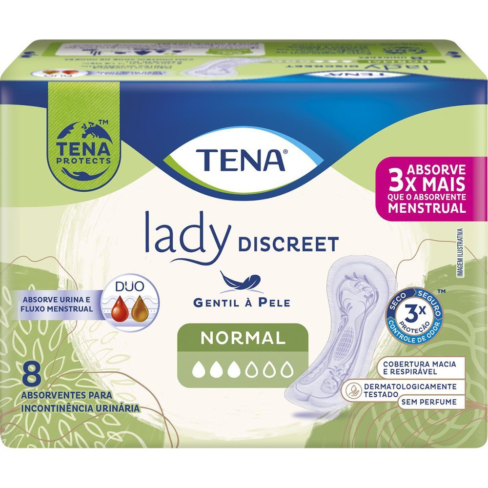 Absorvente para Incontinência Urinária Tena Lady Discreet Normal 8 Unidades em Oferta na Shopee