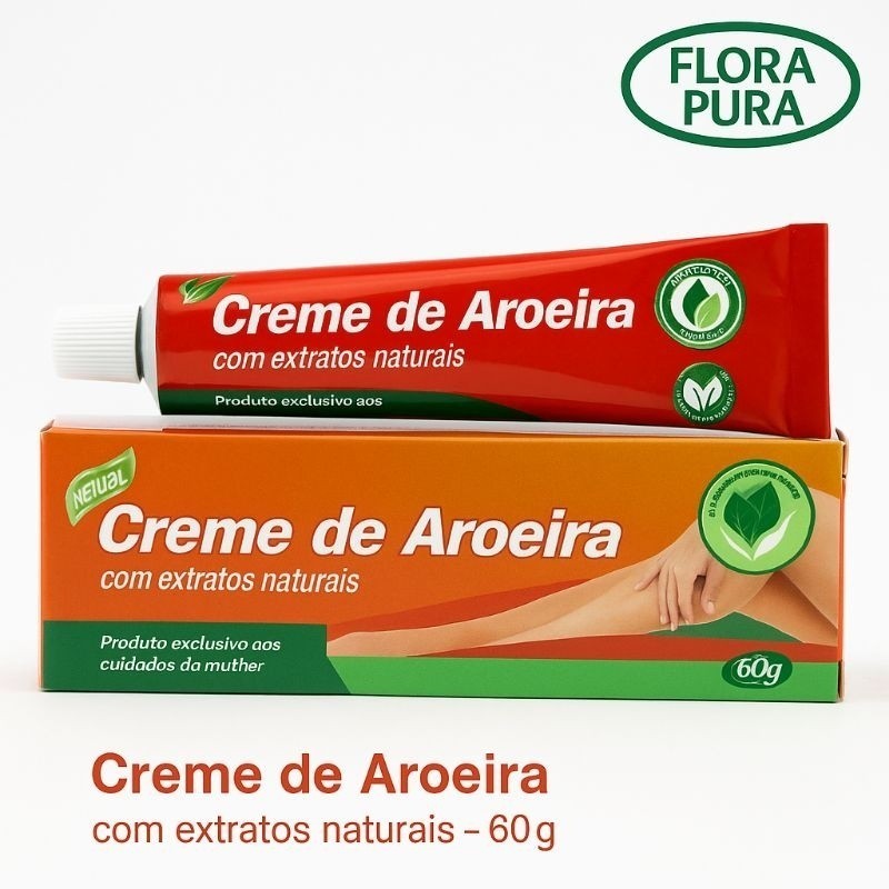 Creme de Aroeira 60g Flora Pura | Auxilia no Tratamento de Espinhas e Cravos